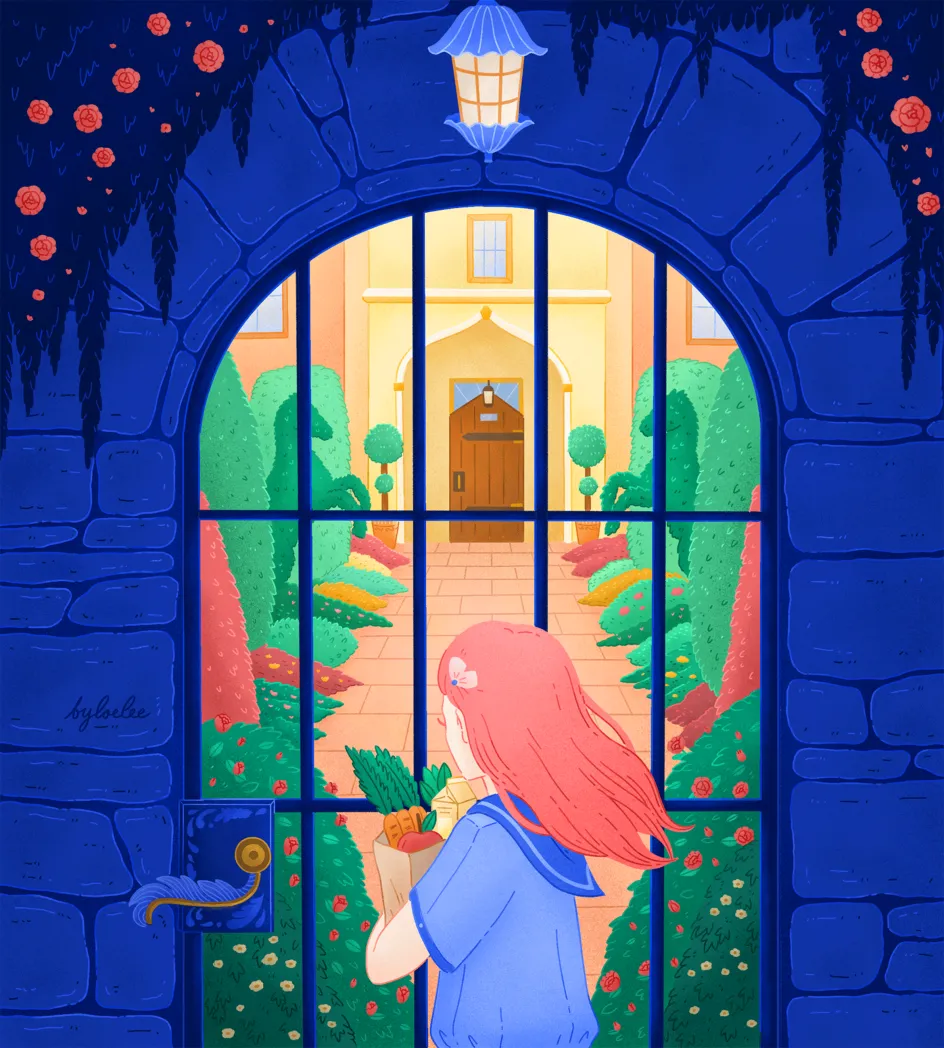 Whimsical scene by Loe Lee